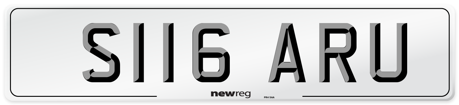S116 ARU Number Plate from New Reg